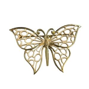 Vintage Coro Butterfly Brooch Enamel & Gold Tone Signed